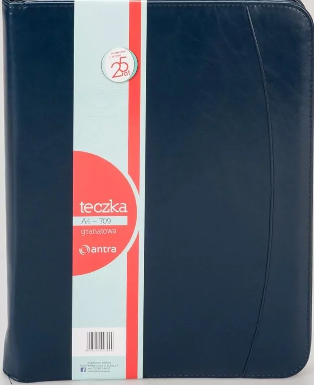 Teczka A4. Granatowa na suwak - tantis.pl