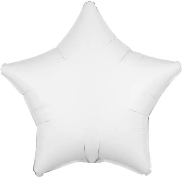 Balon foliowy metalik biały gwiazda 48cm - tantis.pl