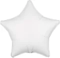 Balon foliowy metalik biały gwiazda 48cm - tantis.pl