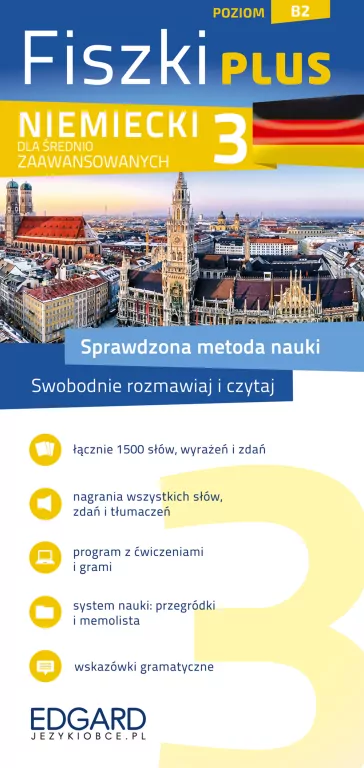 Niemiecki 3 dla średnio zaawansowanych. Poziom B2. Fiszki Plus - tantis.pl