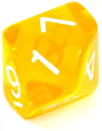 Komplet kości RPG. Żółte. Kryształowe. REBEL - tantis.pl