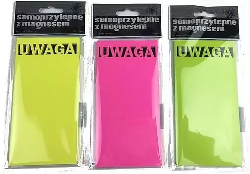 Karteczki elektrostatyczne 75x75mm 100K Uwaga MIX - tantis.pl
