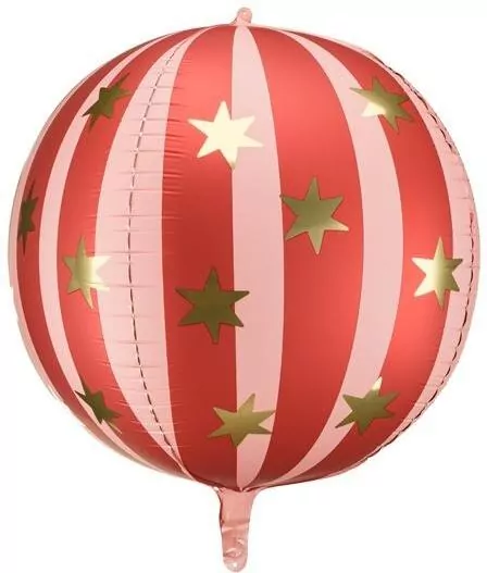 Balon foliowy Piłka w gwiazdki 75cm czerwony - tantis.pl