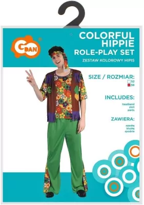Strój dla dorosłych Kolorowy Hipis rozm. 56