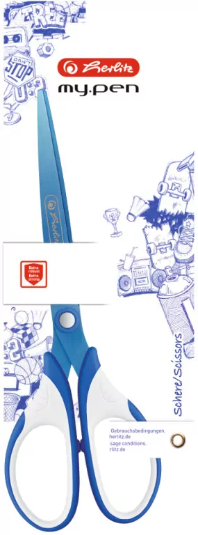 Nożyczki My.Pen 18cm niebiesko-białe - tantis.pl