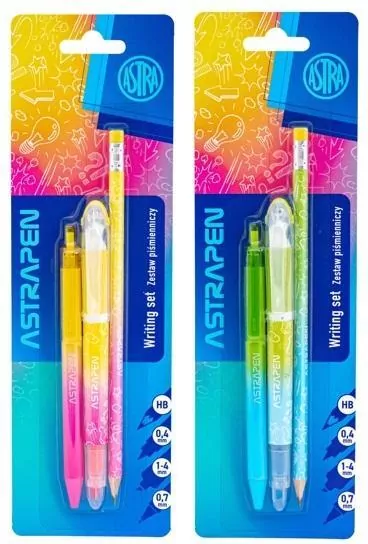 Zestaw piśmienniczy 4 elementy Neon, mix - tantis.pl