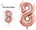 Balon foliowy cyfra 8 86cm różowe złoto - tantis.pl