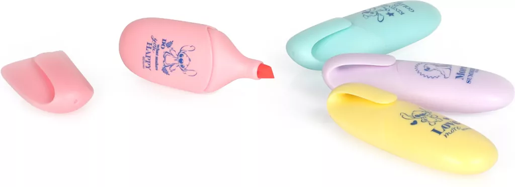 Zakreślacze mini Disney Fashion Stitch 4 szt. mix - tantis.pl