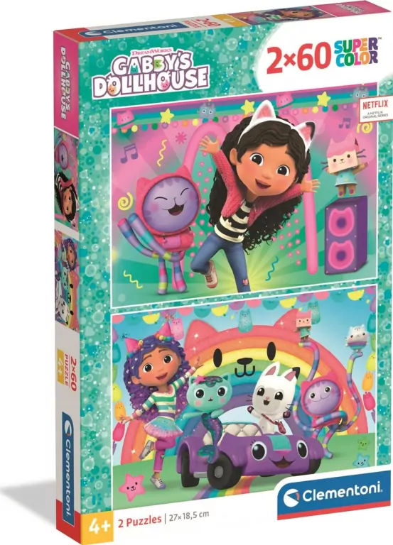 Puzzle 2 x 60 Super Color. Gabby's Dollhouse - tantis.pl