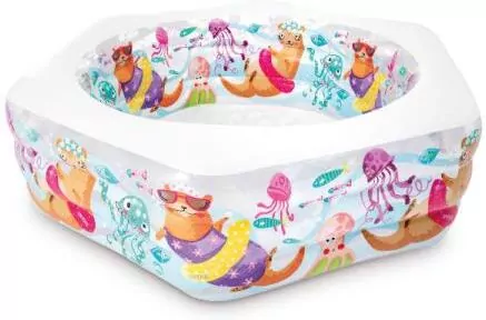 Basen z rafą koralową z nadmuchiwaną podłogą, sześciokątny w pudełku 191 x 178 x 61 cm - tantis.pl