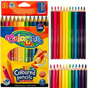 Kredki ołówkowe trójkątne jumbo. Colorino Kids. 12 kolorów - tantis.pl