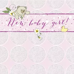 Karnet Swarovski kwadrat CL0219 Narodziny miś