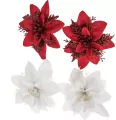 Kwiaty poinsecji białe, czerwone 14cm 4szt - tantis.pl