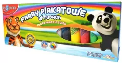 Farby plakatowe w tubach. 12 kolorów
