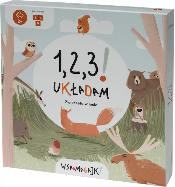Wspomagajki. 1, 2, 3! Układam. Zwierzęta w lesie - tantis.pl