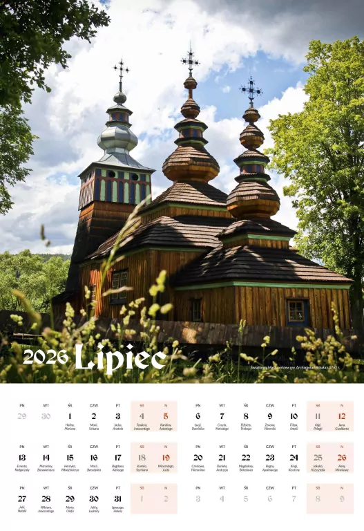 Kalendarz Cerkwie łemkowskie 2026 - tantis.pl