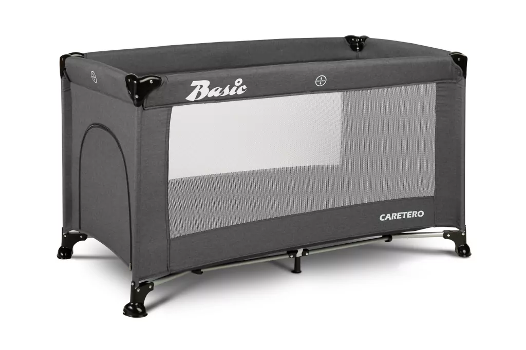 Caretero Łóżeczko turystyczne Basic grafitowe - tantis.pl