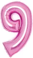 Balon foliowy cyfra 9 różowa 47x66cm - tantis.pl