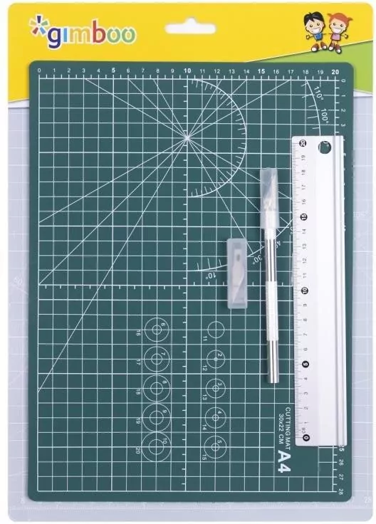 Mata do cięcia A4 + linijka aluminiowa 20cm, nożyk - tantis.pl