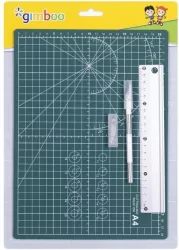 Mata do cięcia A4 + linijka aluminiowa 20cm, nożyk