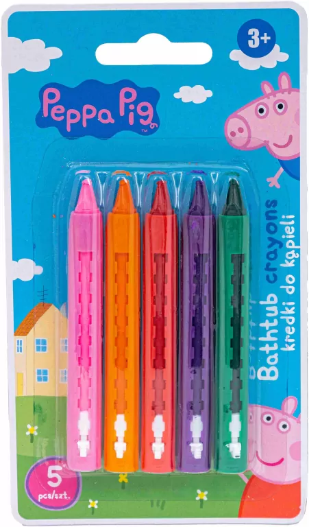 Kredki świecowe do kąpieli 5kol Świnka Peppa ASTRA - tantis.pl