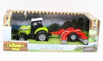 Traktor zielony z przyczepą - tantis.pl