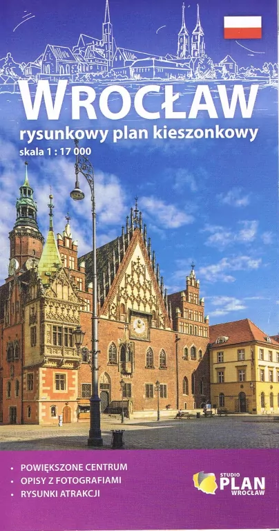 Plan kieszonkowy rysunkowy - Wrocław 1:17 000 - tantis.pl