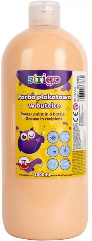 Farba plakatowa w butelce 1000ml. Beżowa - tantis.pl