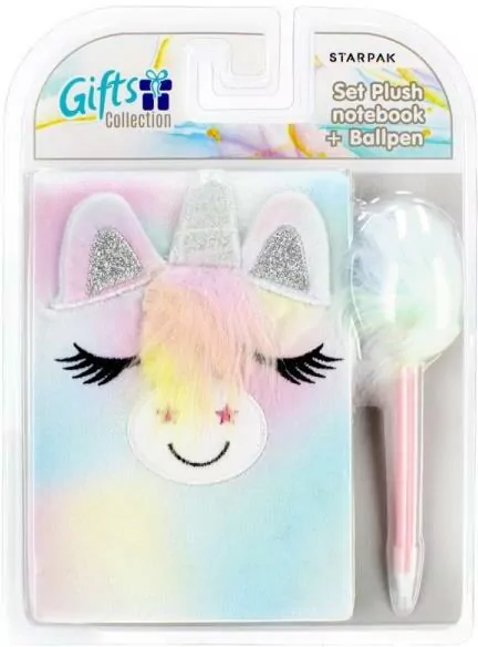 Notes pluszowy Unicorn + długopis - tantis.pl