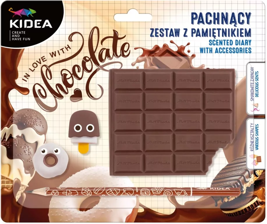 KIDEA. Pachnący pamiętnik czekolada + akcesoria - tantis.pl