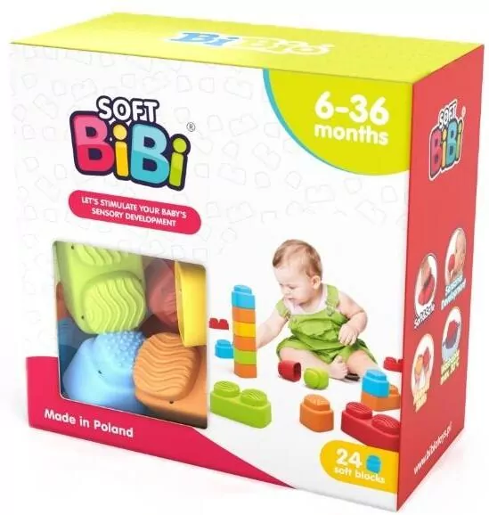 Klocki konstrukcyjne Soft BiBi 24szt - tantis.pl