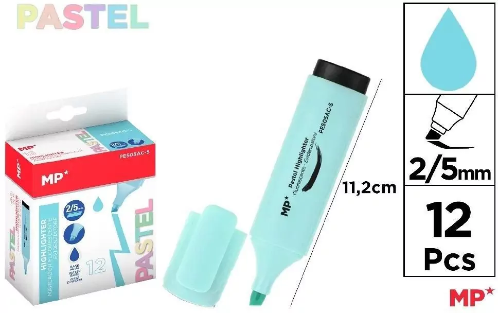 Zakreślacz fluorescencyjny 2-5mm niebieski (12szt) - tantis.pl