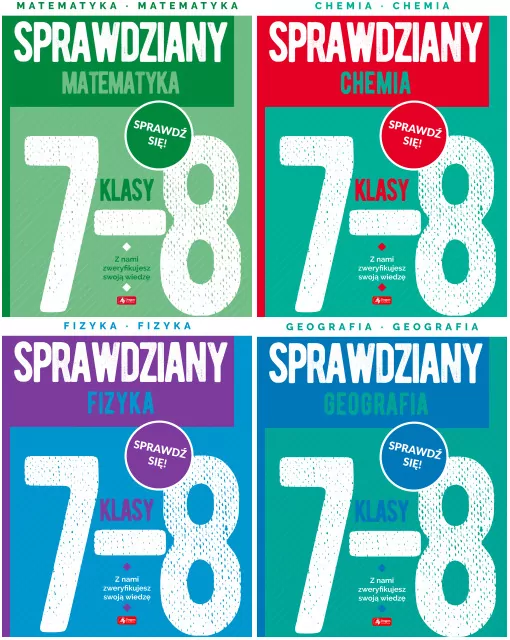 Pakiet: Sprawdziany dla klasy 7-8. Matematyka / Fizyka / Chemia / Geografia - tantis.pl