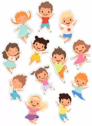 Dekoracje okienne dwustronne - Wesołe dzieci