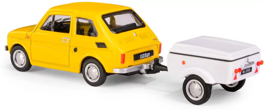 Fiat 126p + przyczepa Niewiadów Krótka żółty - tantis.pl