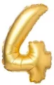 Balon foliowy. Cyfra 4. Matowy złoty  69cm - tantis.pl