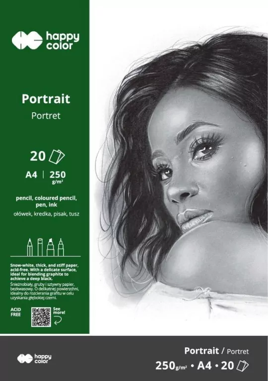 Blok Portret A4/20K 250g HAPPY COLOR - tantis.pl