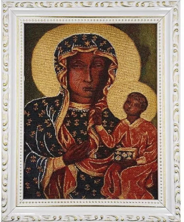 Obraz Haftowany Matka Boża Częstochowska 27,5x22cm - tantis.pl