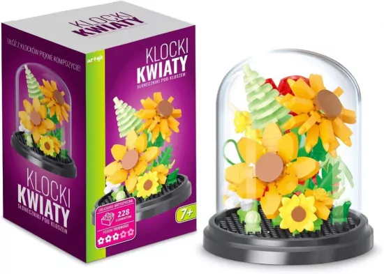 Klocki pod kloszem słoneczniki 228el