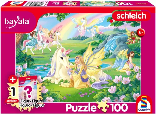 Puzzle 100 Magiczne jednorożce + figurka G3