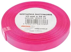 Wstążka satynowa. Różowa 12mmx32m