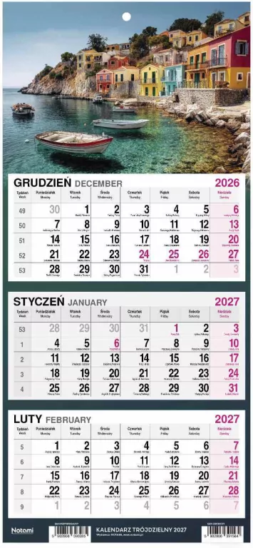 Kalendarz 2027 Trójdzielny Mały Zatoka - tantis.pl