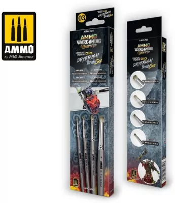 Ammo: Wargaming Universe - Miniature Premium DIO Drybrush Brush Set
