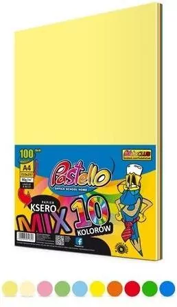 Papier ksero A4 80g 10 kolorów 100 arkuszy - tantis.pl