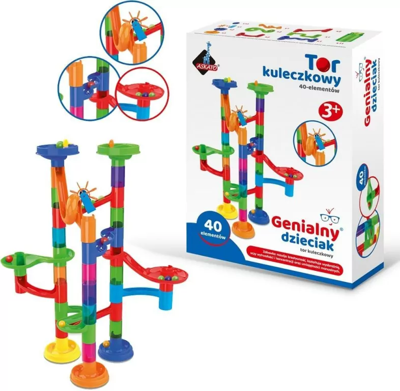 Tor kuleczkowy. 40 elementów. Genialny dzieciak - tantis.pl