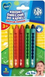 Kredki świecowe do kąpieli. 5 kolorów