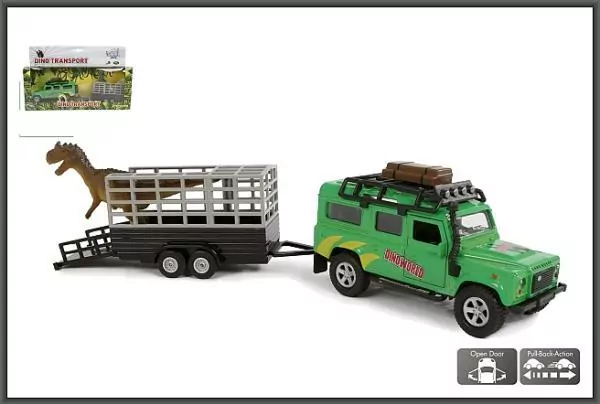 Auto Land Rover z przyczepą i dinozaurem - tantis.pl