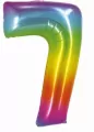 Balon foliowy. Smart. Cyfra 7, tęczowa. 76 cm - tantis.pl