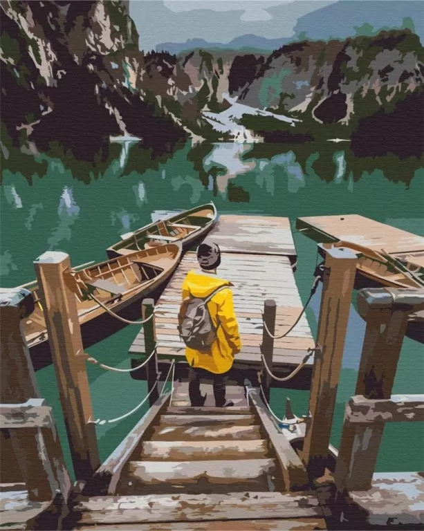 Malowanie po numerach - Nad jeziorem Braies 40x50 - tantis.pl