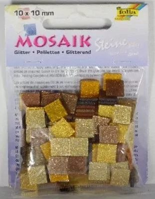 Mozaika kamyczki brokatowe 10x10mm brązowy - tantis.pl